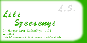 lili szecsenyi business card