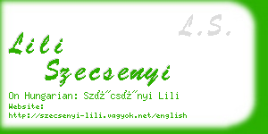 lili szecsenyi business card